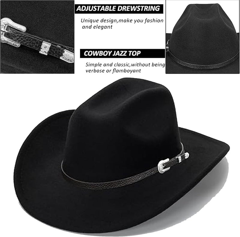 UTOWO Vintage Western Cowboy Hat for Men Outback Cowgirl Hat M/L - Image 2